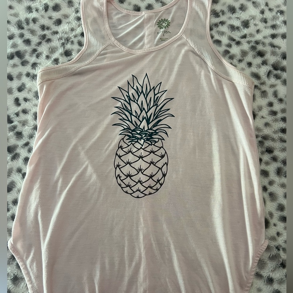 Light Pink Pineapple Graphic Tank Top